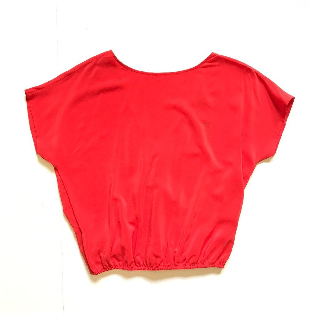 NWT Joie Josephine Pullover Top Shirt Womens XS Fiery Red Orange Short Sleeve